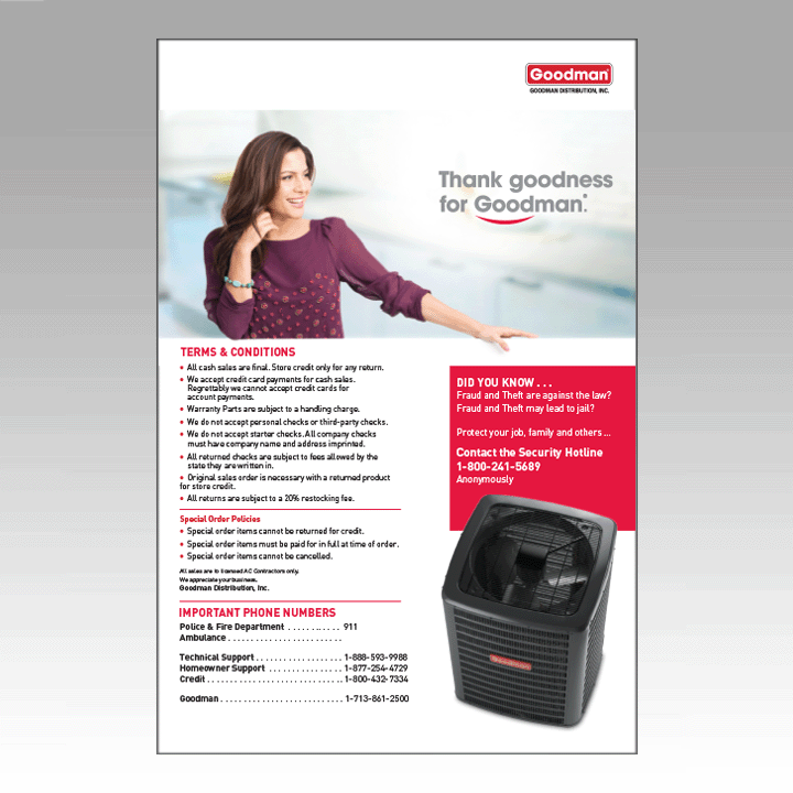 Goodman Terms & Conditioning Poster - English Goodman Terms & Conditioning Poster - English