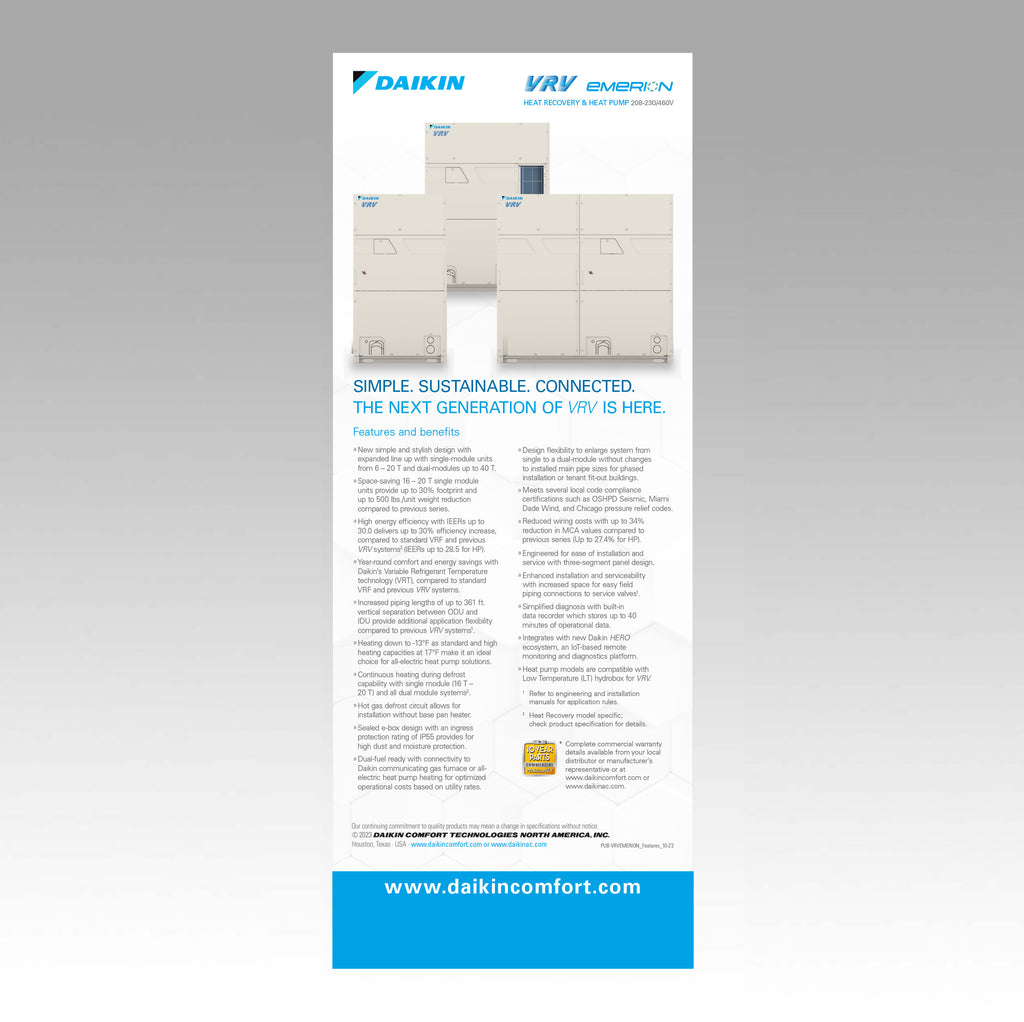 VRV EMERION (HR) Features and Benefits VRV EMERION (HR) Features and Benefits