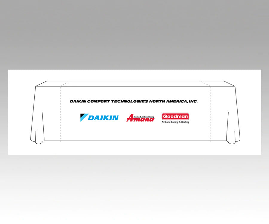 Daikin Comfort Technologies North America - 6’ - 8’ Convertible Table Throw white Daikin Comfort Technologies North America - 6’ - 8’ Convertible Table Throw white