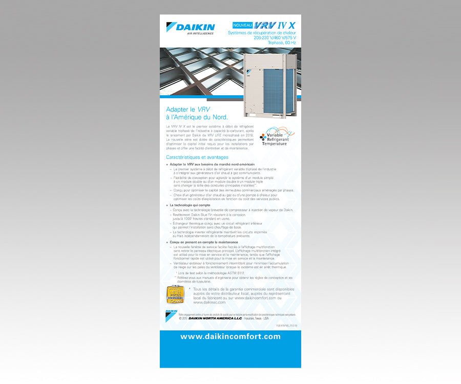 Daikin VRV IV X Retractable Banner 1 (FRENCH) Daikin VRV IV X Retractable Banner 1 (FRENCH)